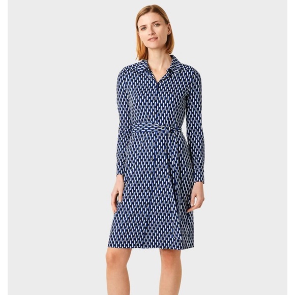 NWT HOBBS Sandrine Patterned Shirt Dress Size 14 - Picture 1 of 15